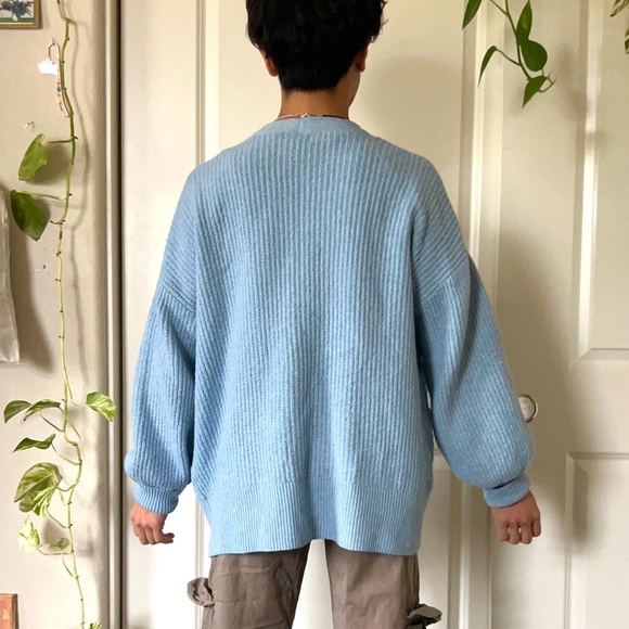 Baby Blue Nine West Oversized Cardigan - Picture 3 of 5